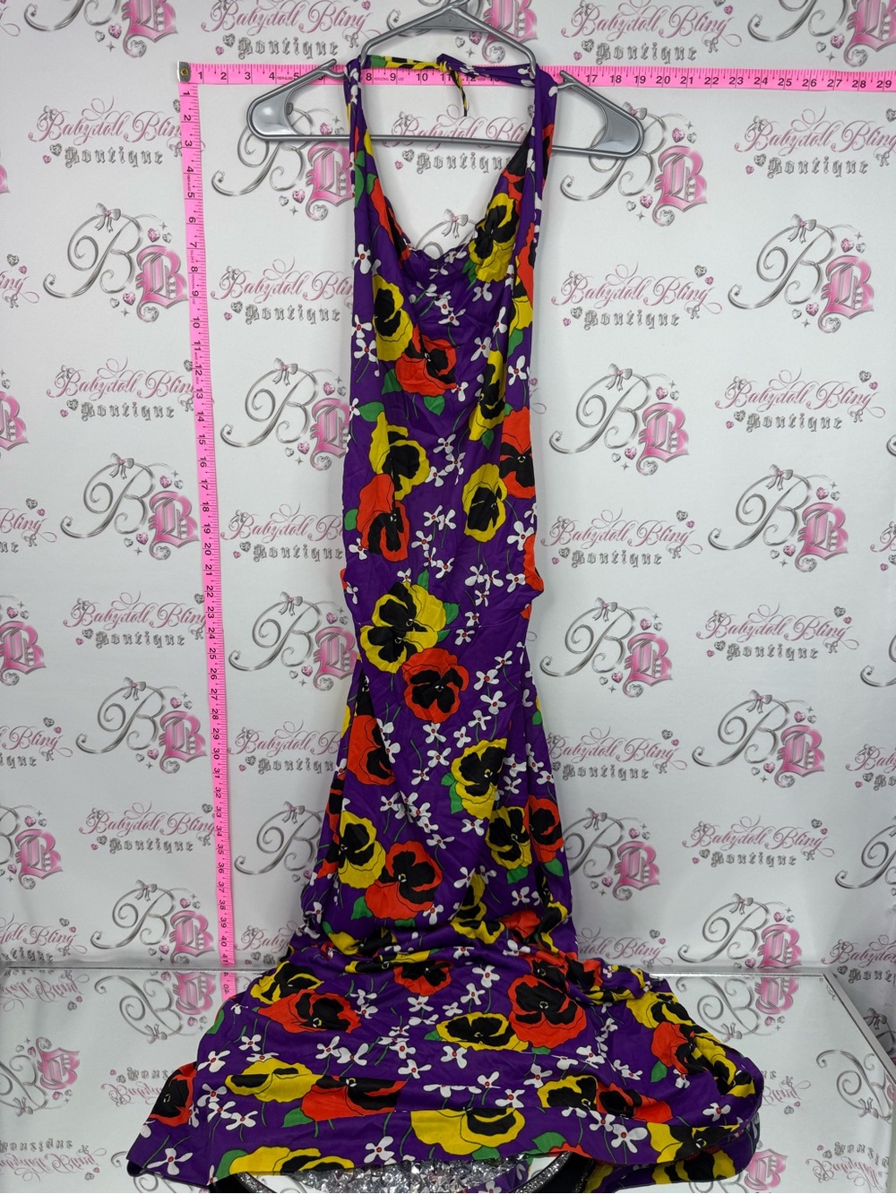 Going streat dress vintage flowers long Purple Floral Maxi Dress